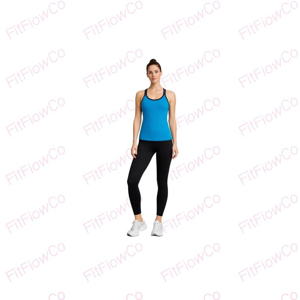PEZZI Blue Racerback Active Tank Top – Women’s Small – Made in USA – Performance